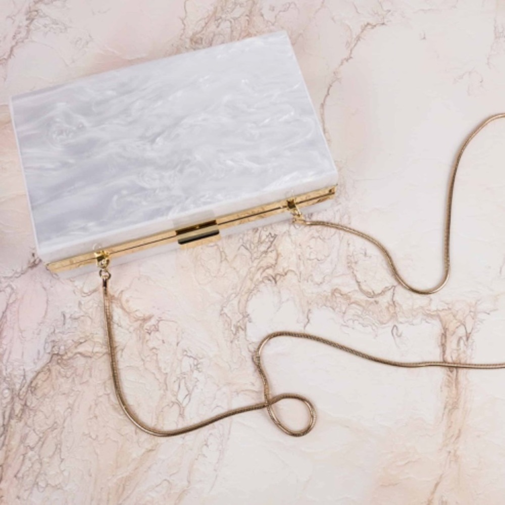 Rachel Zoe Pearl and gold clutch